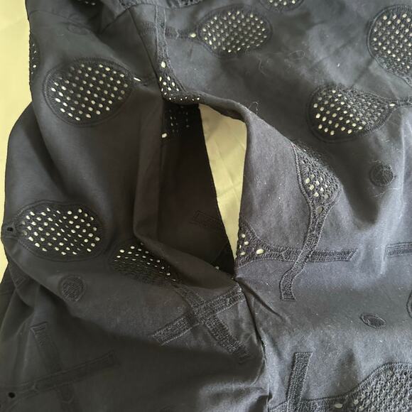 NWT Ann Taylor Navy Eyelet Tennis Racket Pattern Cotton Shirt Dress Size 0P - Picture 11 of 12